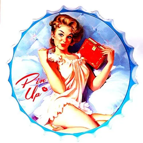 Modern Retro Tin Sign Bottle Cap Metal Poster- Pin Up - ! for Shop/Bar/Club/Cafe/Home/Wall Decor, 13.8 inches modern retro tin sign bottle cap metal poster rock music for shop bar club cafe home wall decor