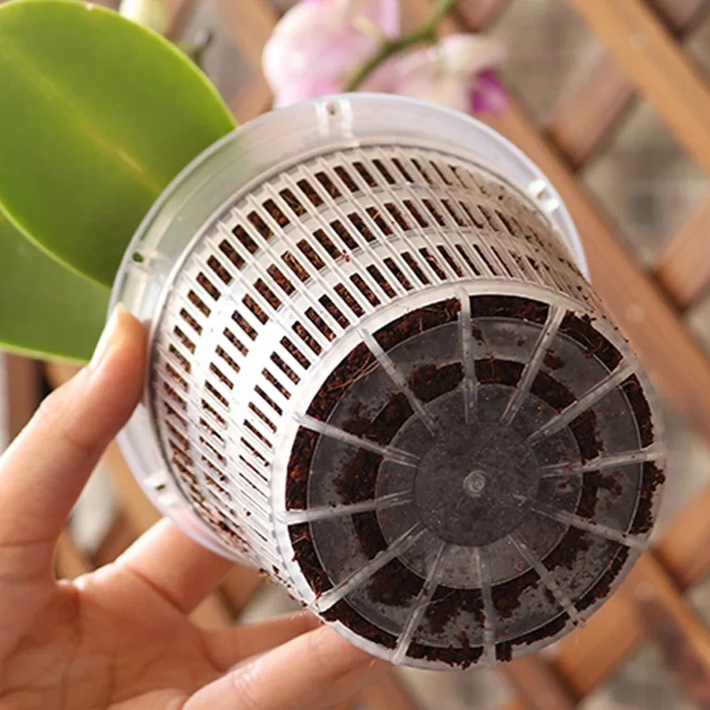 11/14cm Transparent Plastic Flower Pot With Stomata Grow Box Root-Controlled Orchid Planting Pot Nursery Transplant Pots with flower pot hydroponic flower pot plant pot