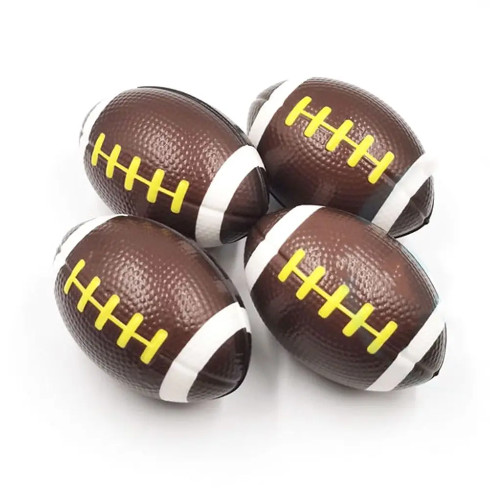 

4Pcs PU Soft American Rugby Retro Mini Slow Rebound Fidget Toys Brown Plaything Squeeze Game Ball Children's Sports Accessories