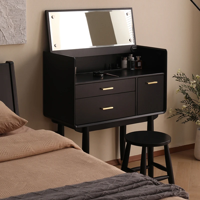 

Скандинавский натуральный деревянный туалетный столик, современный минималистичный маленький туалетный столик для спальни, мебель для дома