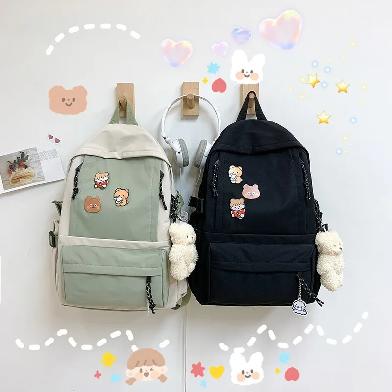 Bags for Women Cute Girls Backpacks for High School Popular Pink Blue Black Color Girls Sports Cartoon Backpack for Travel