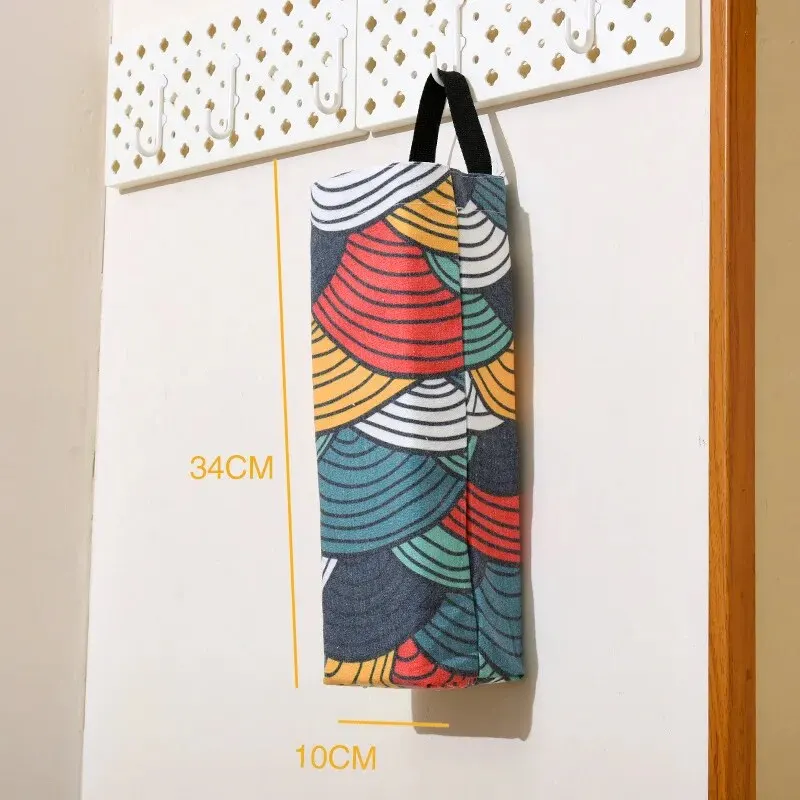 Plastic Bag Holder Garbage Bag Storage Hanging Wall-mounted Splicing Color Pull-out Sorting Debris Storage 1pc