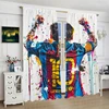 Various Football Number 10 Players -2 pieces - Printed curtains, 100% polyester, suitable for home decor (excluding poles) 2