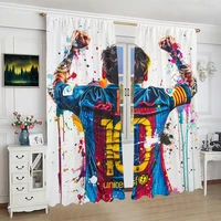 Various Football Number 10 Players -2 pieces - Printed curtains, 100% polyester, suitable for home decor (excluding poles) 2