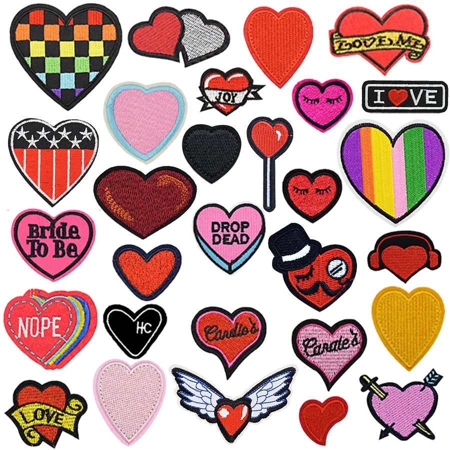 

1 PCS Mix Heart Embroidery Patches for Girl Clothing Applique Sequin Love Letter Patch DIY Sticker for Clothing Sew Accessories