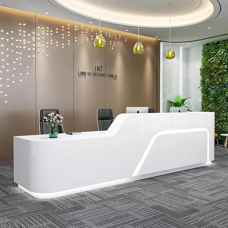 Executive White Reception Desk Supermarket Standing Retail Checkout Reception Desk Beauty Mostrador Recepcion Shop Furniture retail checkout reception desk cash modern standing supermarket reception desk beauty mostrador recepcion commercial furniture