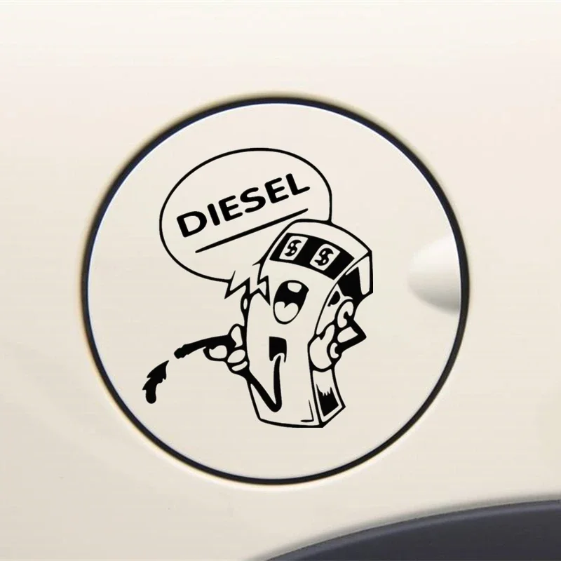 Kreativitas Stiker Mobil Lucu Diesel Dan Stiker Tangki Bahan Bakar Vinil Stiker Mobil Putih/Hitam Tabir Surya Tahan Air 12*10Cm