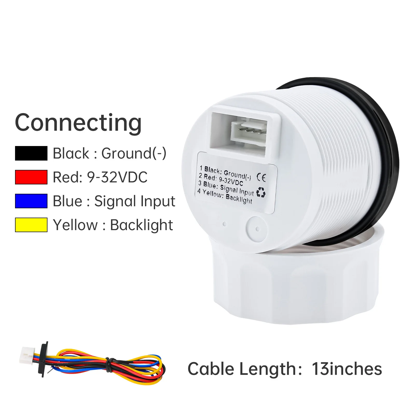 0-5 Bar 52mm Oil Pressure Gauge+Sensor With Flashing Alarm For Auto Car Marine 12V 24V