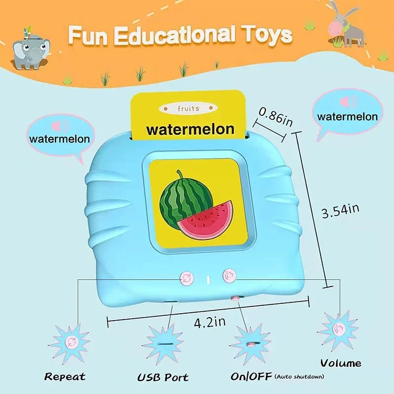 Kids English Word Games Learning English Machine Talking Flash Cards Education Electronic Book Toddlers Language Reading Helper 6