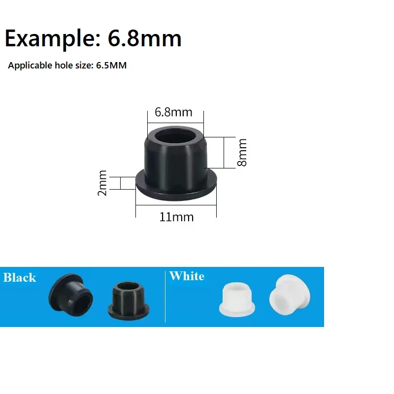Bore 6.8-161.5mm Silicone Rubber Seal Hole Plugs Hollow Blanking End Cap Dustproof Plug Pipe Inserts T Type Stopper