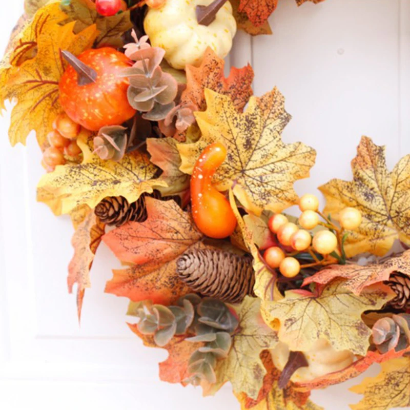 Fall Pumpkin & Pinecone Wreath 3