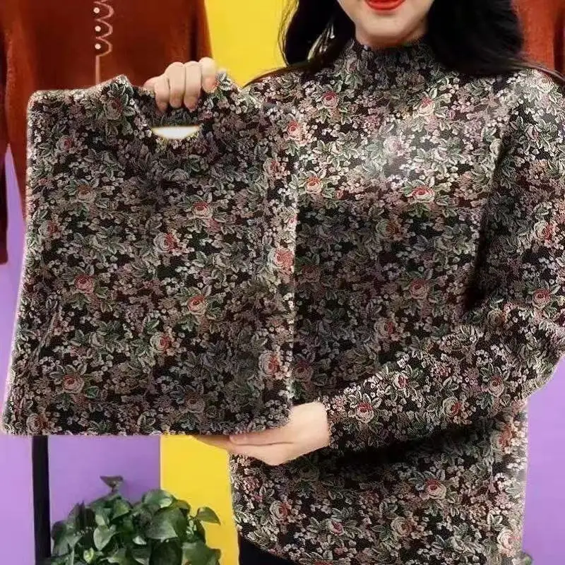 Coffee brown floral 707 [premium quality] thermal underwear - fleece lined extra thick dopamine double-sided german velvet