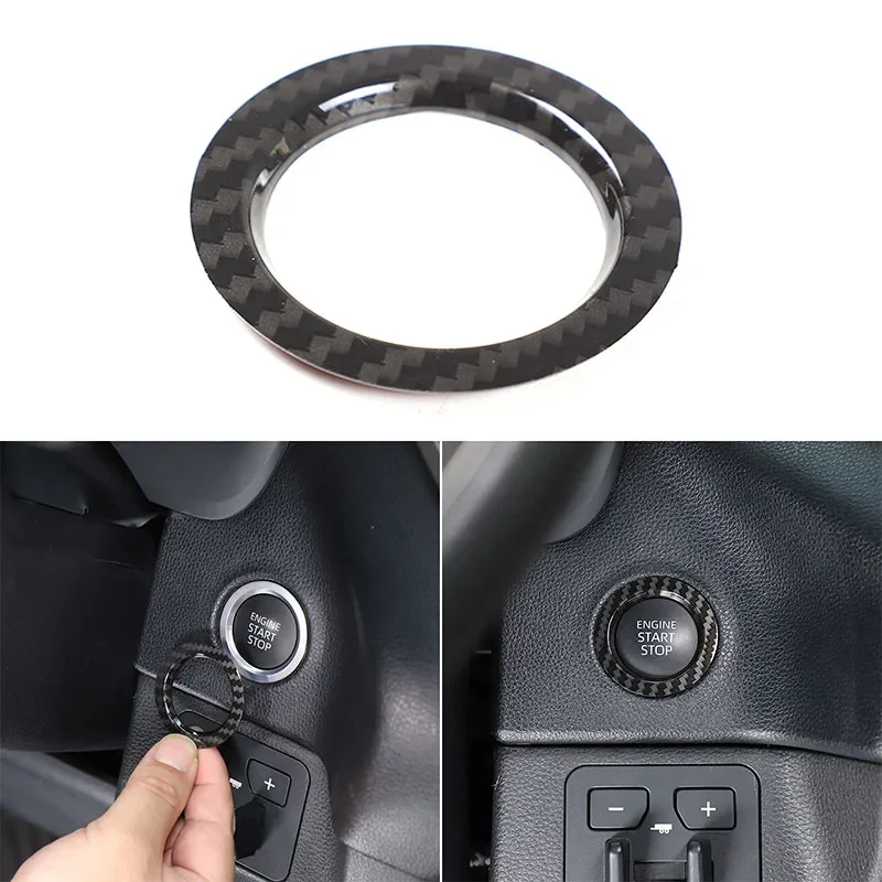 

For Toyota Tundra 2022 ABS carbon fibre car one-button start decorative ring ignition switch ring decorative sticker accessories