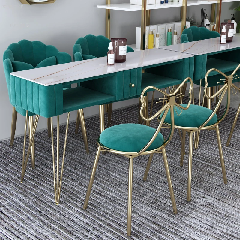 Italian Nail Tables Light Luxury Salon Furniture Nail Manicure Tables Creative Designer Shop Double-layer Manicure Table
