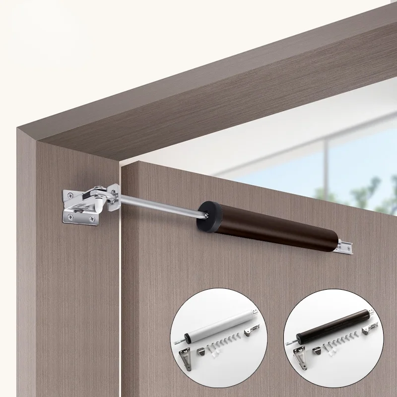 Automatic Spring Door Closer 90 Degrees Positioning Stop Buffer Speed Adjustment Door Closing Device Furniture Hardware door stopper door closer