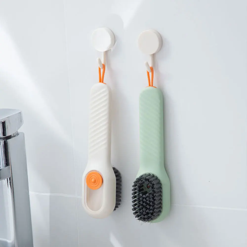 Multifunction Shoes Brush Soft Automatic Liquid Discharge Press Out Shoes Cleaner Clothes Long Handle Brushes Cleaning Tool 6
