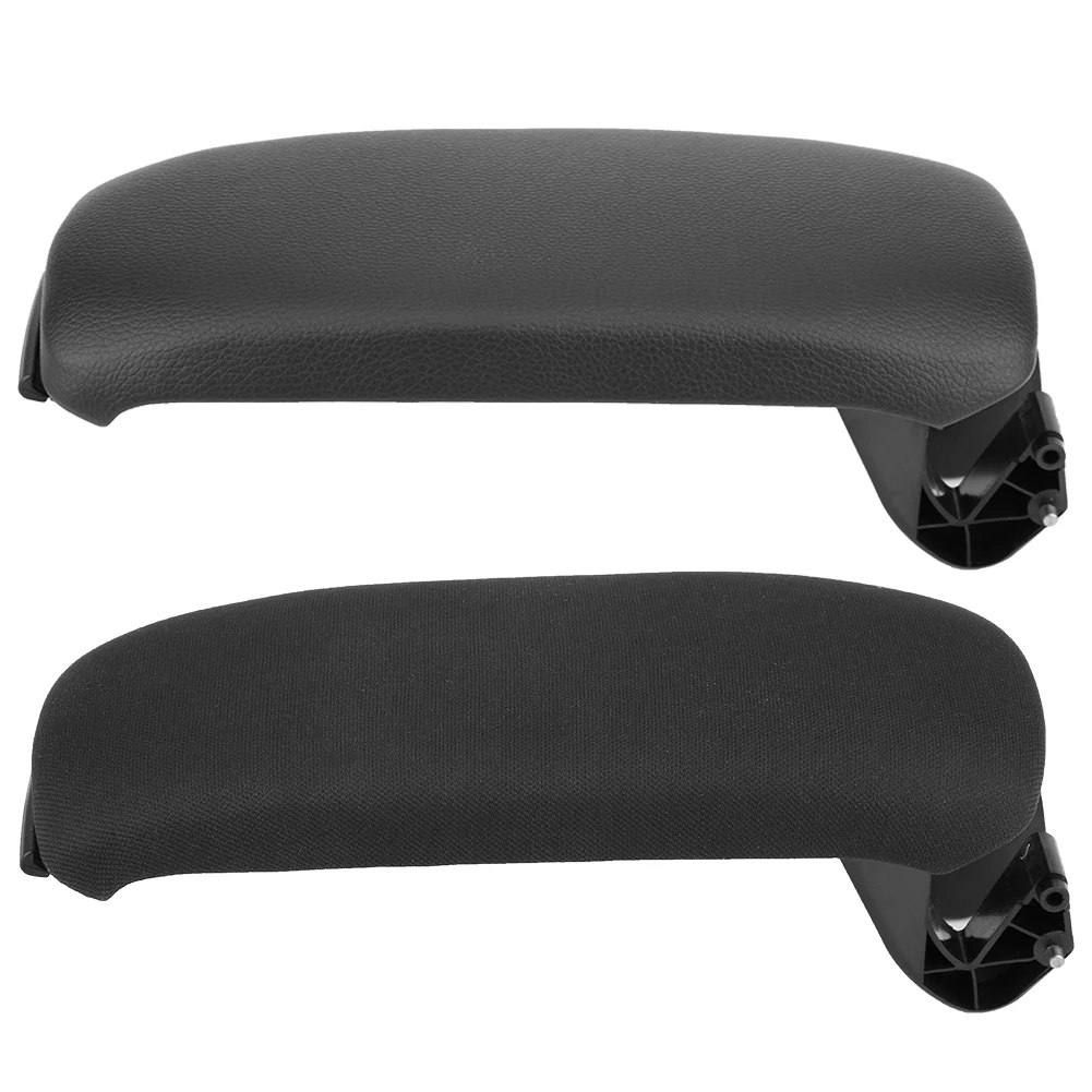 Sleek Black Leather Center Console Armrest Lid Cover
