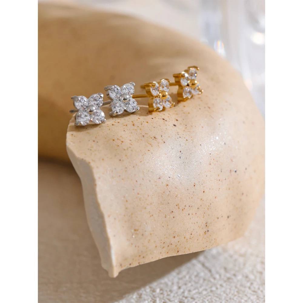 Yhpup Waterproof Cubic Zirconia Stud Earrings