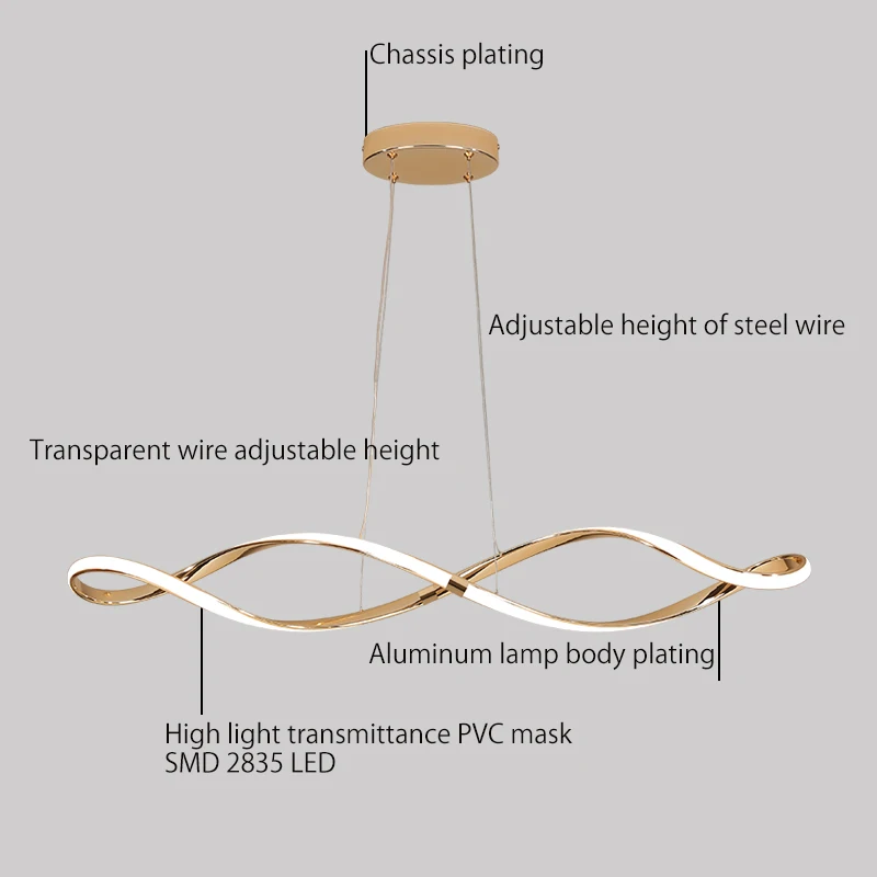 Modern Led Chandelier Dining Table Hanging Light Led Pendant Light for Dining room Kitchen Ceiling hanging lamps L100cm W/remote Pendant Lights Pendant Lamp Chandelier Lighting