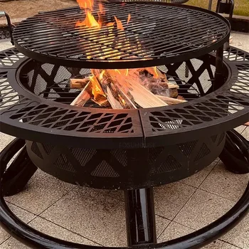 Brasiers au charbon de bois pour foyer extérieur en fer pour le camping créatif et le chauffage de barbecue 1