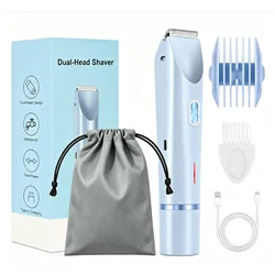 Women's Dual - Head Electric Shaver & Epilator - Versatile Hair Remover for Body, Legs, Underarms, and Bikini Area (Blue)