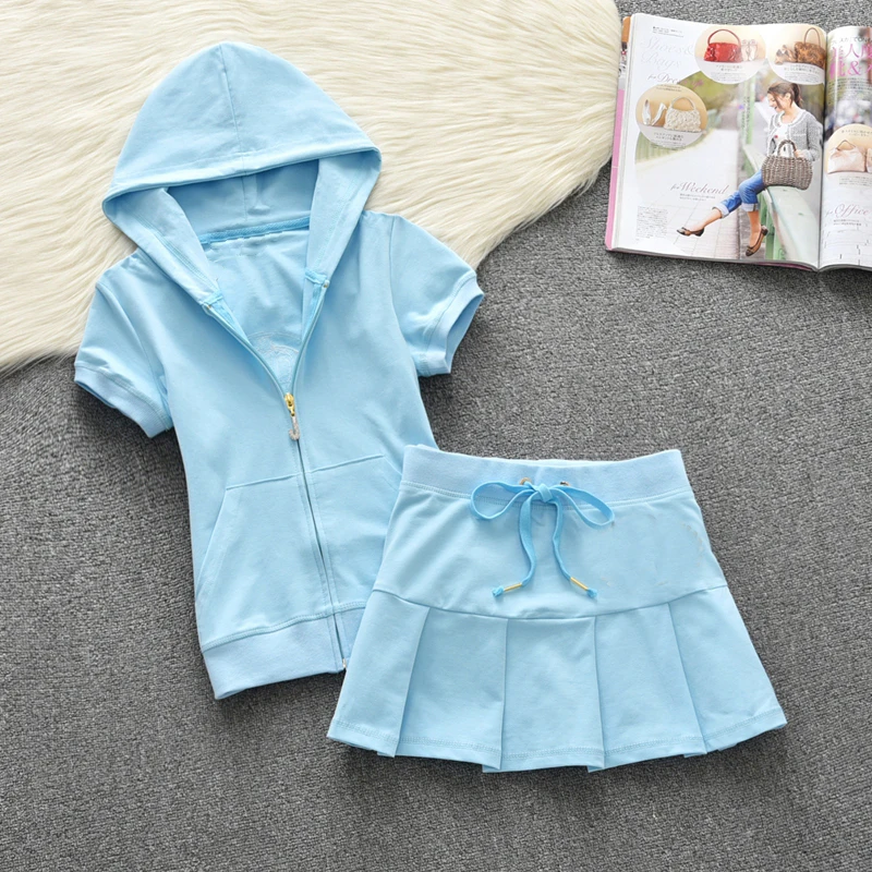 Y2K Women's Brand A-line Short Skirt 2-piece Set, Women's Casual Fashion Short Skirt Casual Set