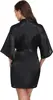 Robe de chambre courte et douce pour femme, en soie, couleur unie, pour mariée, demoiselle d'honneur, tenue de matin, pour fête de mariage, été
