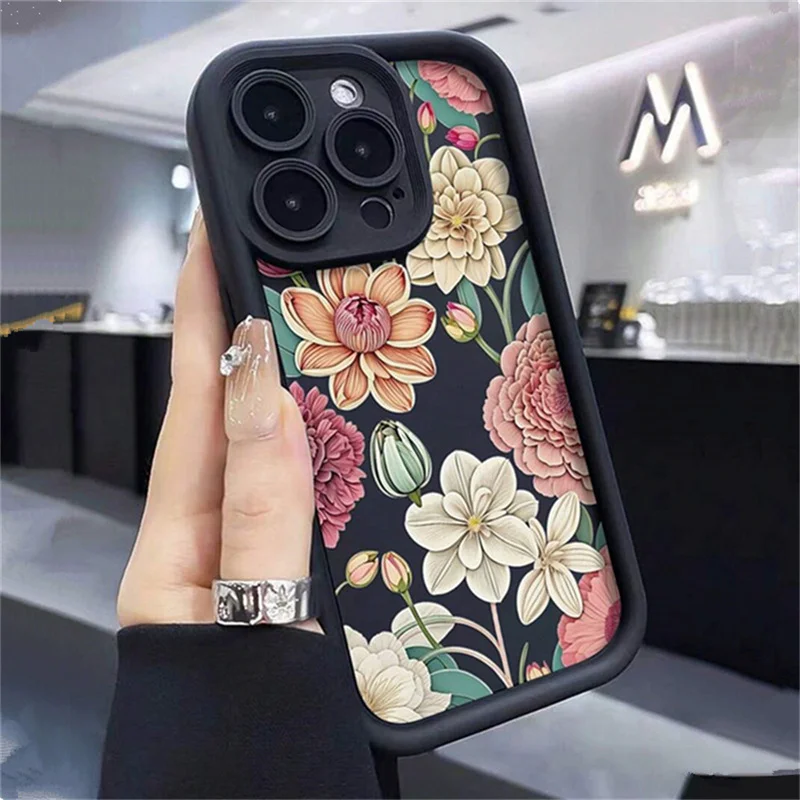 Floral Summer Thickened Anti-Fall Phone Case Cover Shell