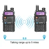 2pcs BAOFENG UV-5R 5W 8W High Power Dual Band Two Way Radio Long Range Handheld Portable Walkies Talkies For Hunting 5