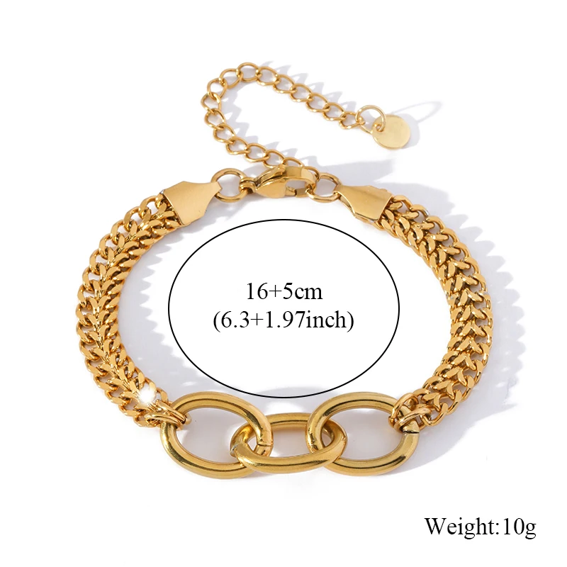 GANPUP 316L Edelstahl Gold Farbe Armbänder Armreif für Frauen Hip Hop Dicke Kette 18K Überzogene Punk Mode Schmuck Neue – Detail 13