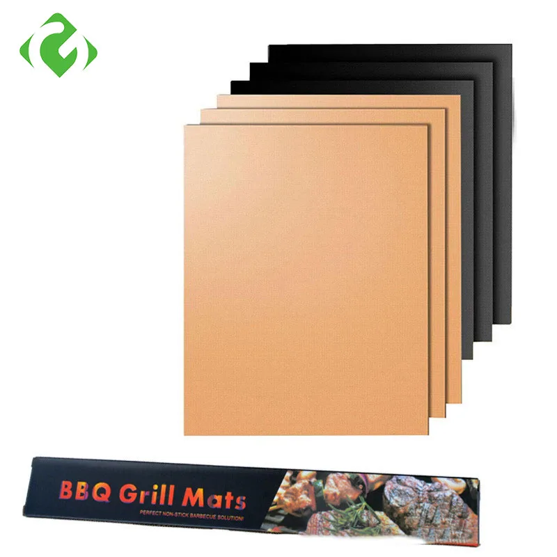 

High Temperature Non-stick BBQ Grill Mat Outdoor Grill Mat Copper Grill Mat Direct Contact with Food Black BBQ Paper Easy Clean