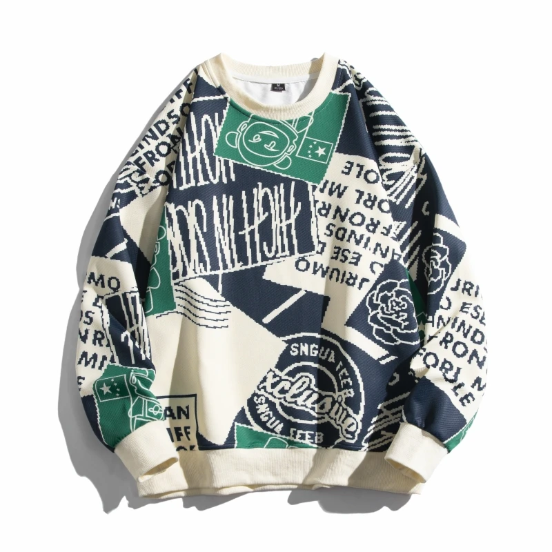 

Hip Hop Streetwear Cartoon Print Men's Pullovers Oversize Casual Sweatshirts Harajuku Unisex Hoodies Male Clothing