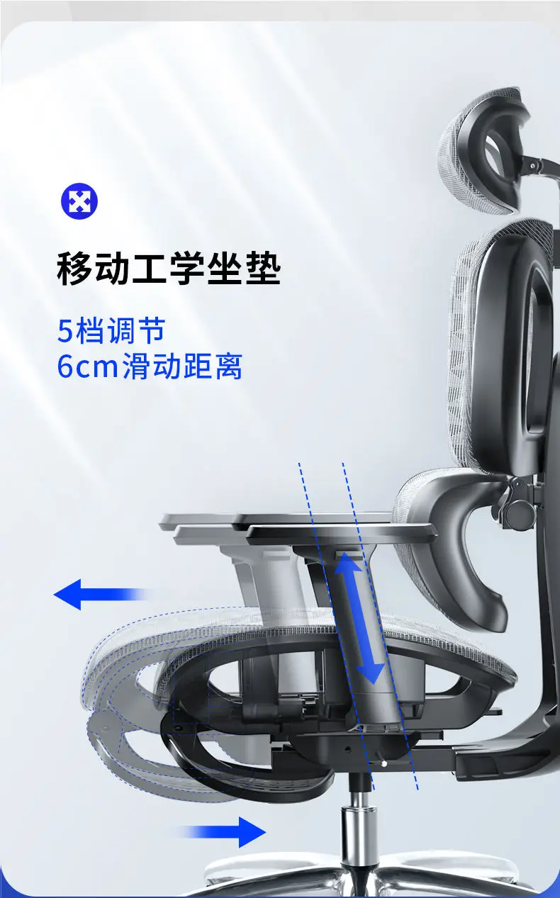 Description Picture 5 of item의자 Home Computer Chair Lifting Rotating Learning Comfortable And Sedentary Aluminum Alloy Foot Esports Office Chair