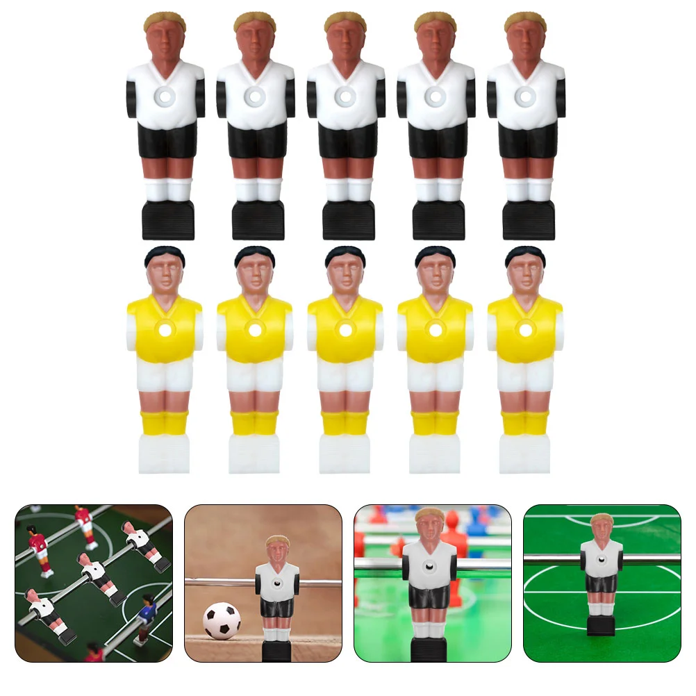 10 Pcs Resin Football Players Durable Design Compatible Rods Foosball Figures Desk Soccer Figurines Table Football Parts