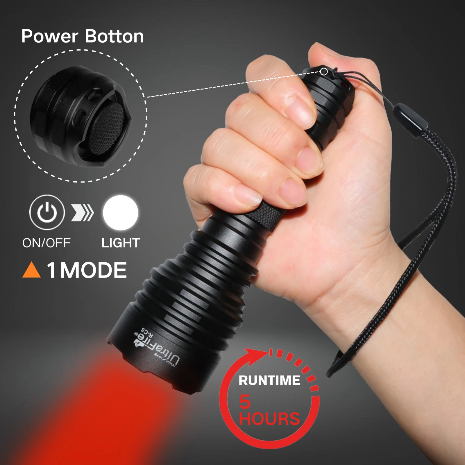 flashlight beam distance demonstration