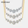 PERFANY All Moissanite Necklace for Women S925 Pure Silver Smile Sparkling Diamond Pendant Fashion Luxury Jewelry Party Gift
