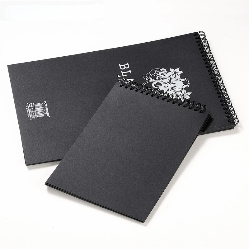 2 Pack Black Paper Sketchbook - A4 Sketchbook with Black Drawing Paper 