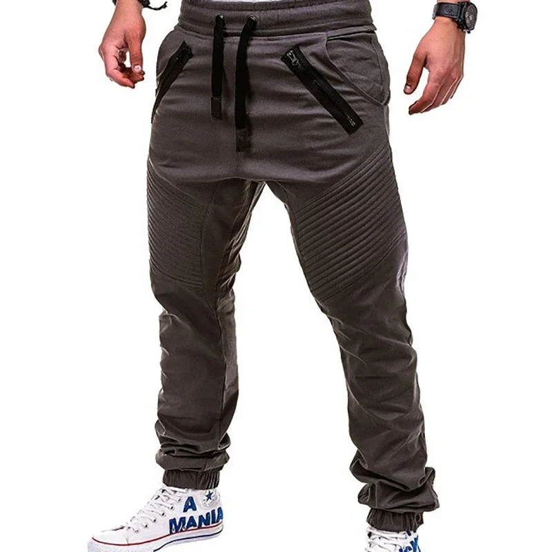 Description Picture 6 of itemMen Casual Joggers Pants Solid Thin Cargo Sweatpants Male Multi-pocket Trousers New Mens Sportswear Hip Hop Harem Pencil Pants