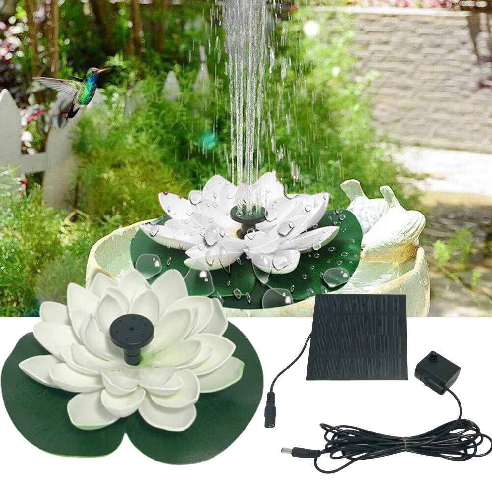 Mini Solar Lotus Vijver Tuin Decoratie Waterval Fontein Vogel Bad Zonne energie Drijvende Fontein| | - AliExpress