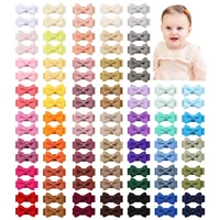 Bébé arcs 100 pièces 1.2 ''ruban cheveux arcs Clips pour bébé filles couleur bonbon nœud papillon épingles à cheveux chapeaux tout-petits cheveux accessoires 1