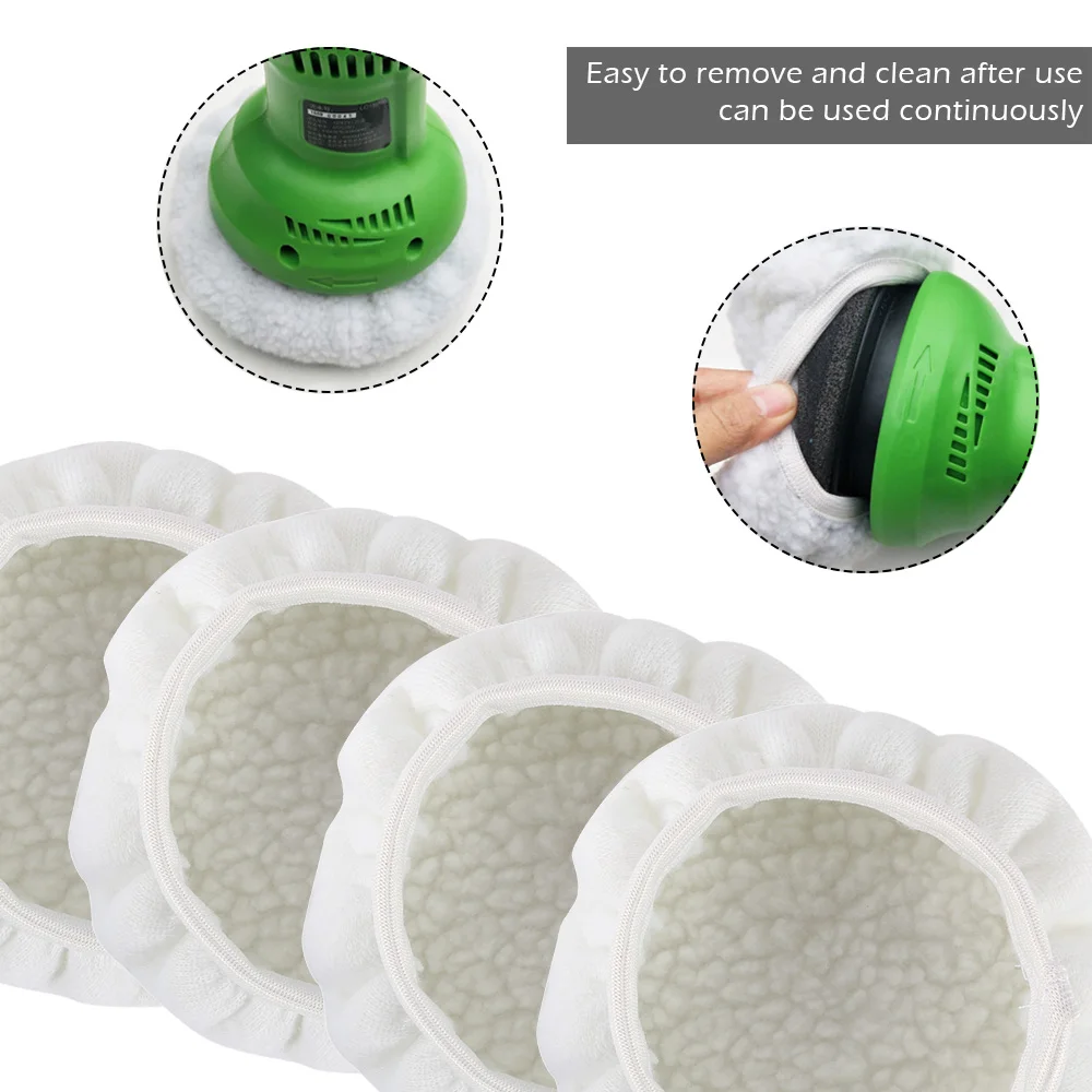 8Pcs 6/10Inch Car Polishing Buffer Pads Wool Plush Polished Waxing Kit  Bonnets Wheel for Car Polisher Polishing and Buffing 3