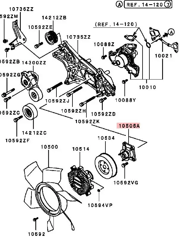 Car cooling fan bracket PAJERO V60V70V80V90W PAJEROSPORT K96W KR5W KH6W KH9W BRACKET ASSY,COOLING FAN MD364879