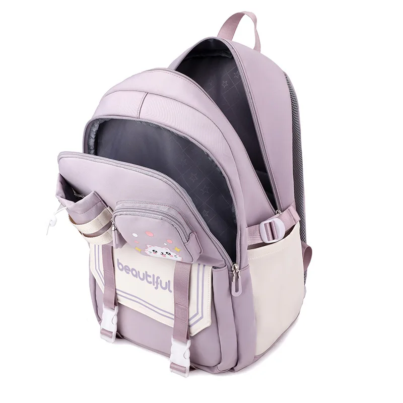 2024 Kitten print Primary School Backpack 1-6 Grade Cute Colorful School Bags For Girls Waterproof Large Capacity Schoolbags sac 5