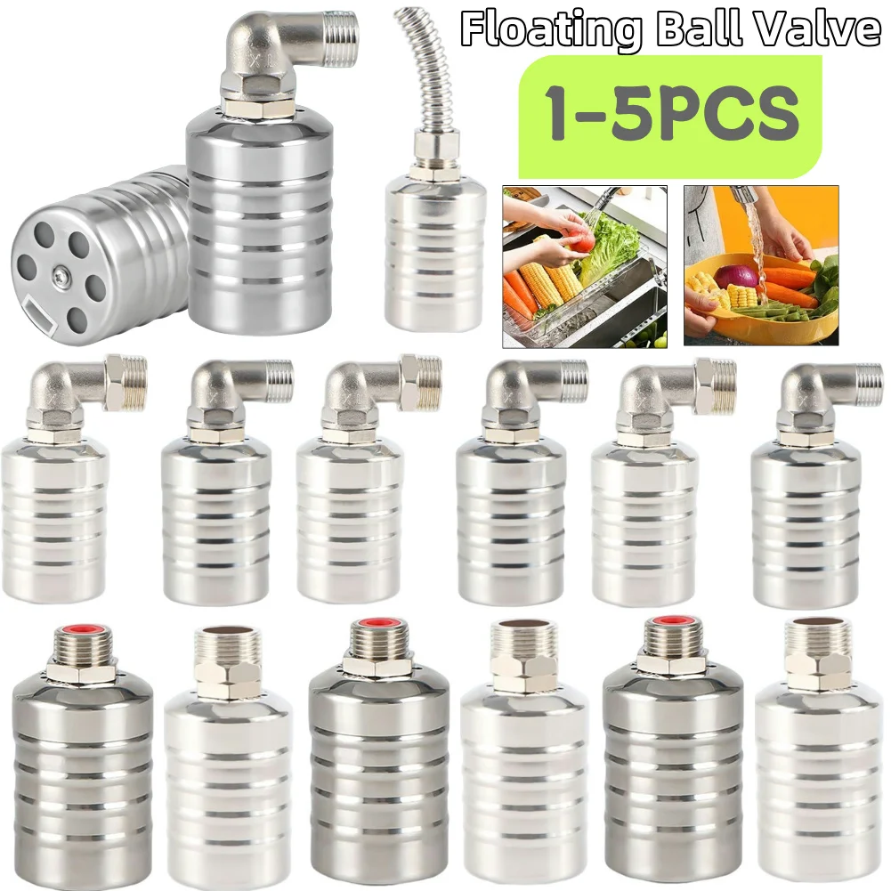 1-5PCS 304 สแตนเลสสตีลลอยวาล์วควบคุมระดับน้ําอัตโนมัติวาล์วลอยถังน้ํา Water Tower วาล์วปิด 1