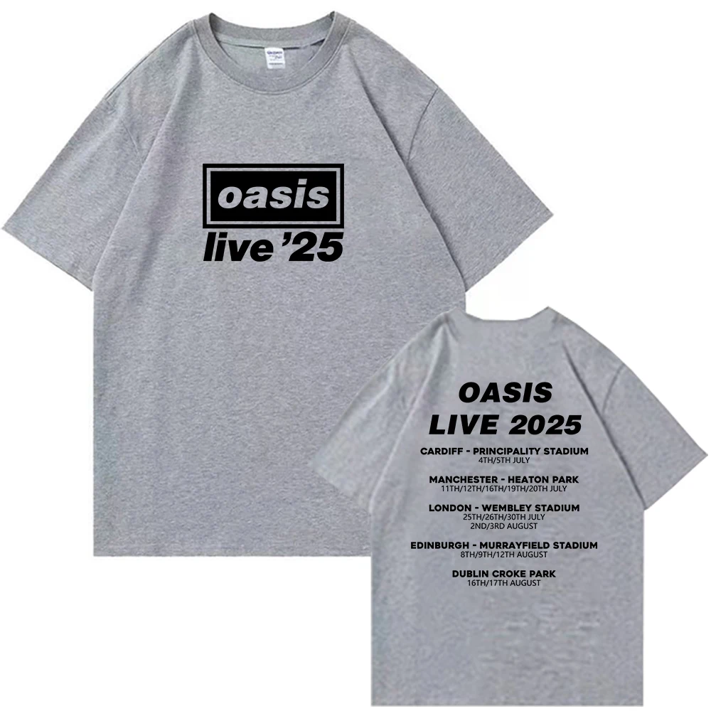 OASIS Live 25 Tour 2025 T-shirt O-Neck Short Sleeve Shirts