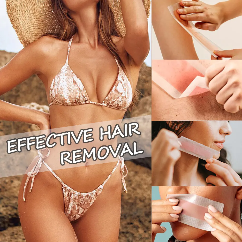 Facial Wax Strips, Depilatory Wax Strips For Hair Removal Wax Paper Cold Wax Strips Paper For Face Neck Arm Leg Body Beauty Tool 4