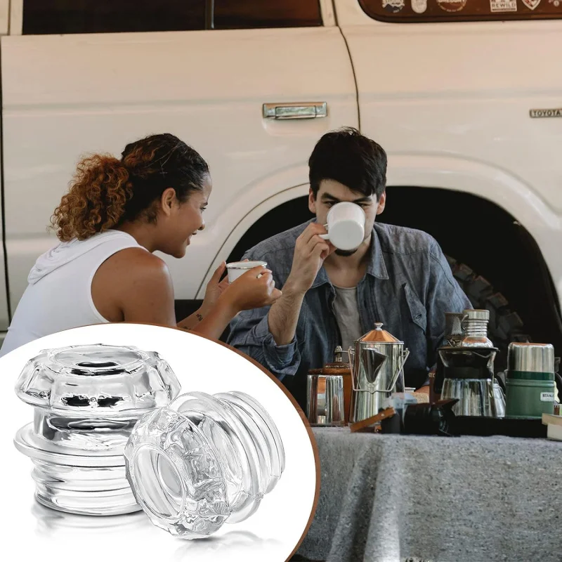 Coffee Maker Coffee Pot 2-Piece Transparent Coffee Percolator Top-Replacement Glass Knob Top for Coffee Filter