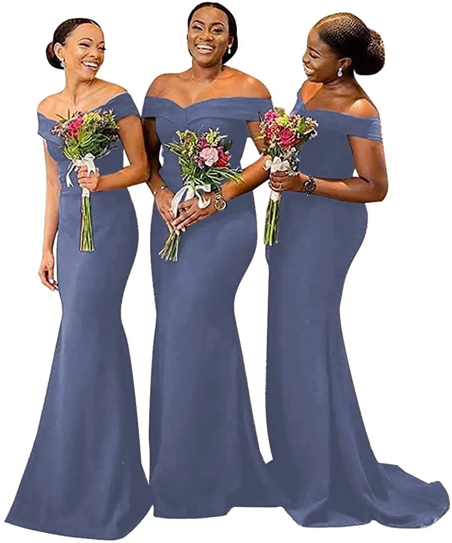 Bridesmaid Dress Off Shoulder Mermaid Long Formal For Weddings