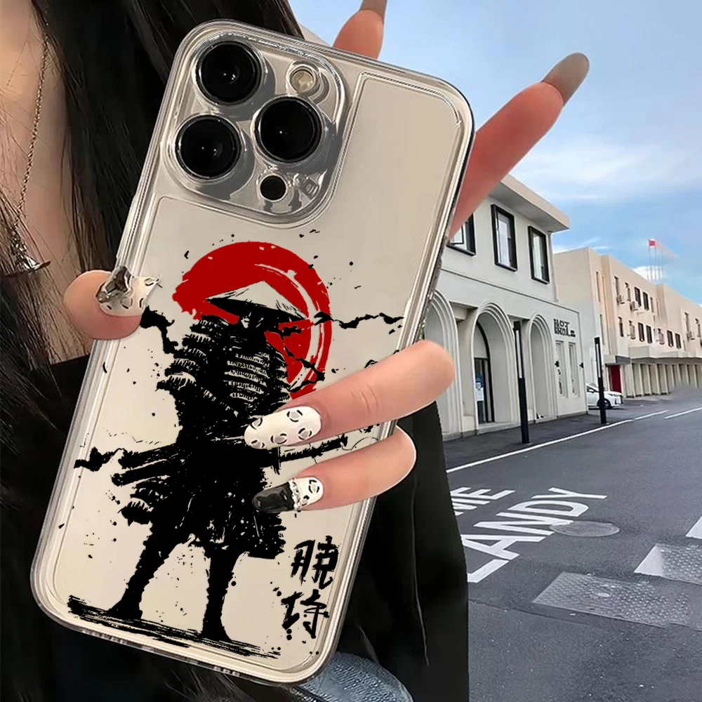 Japan Ghost Face Samurai Transparent Phone Case