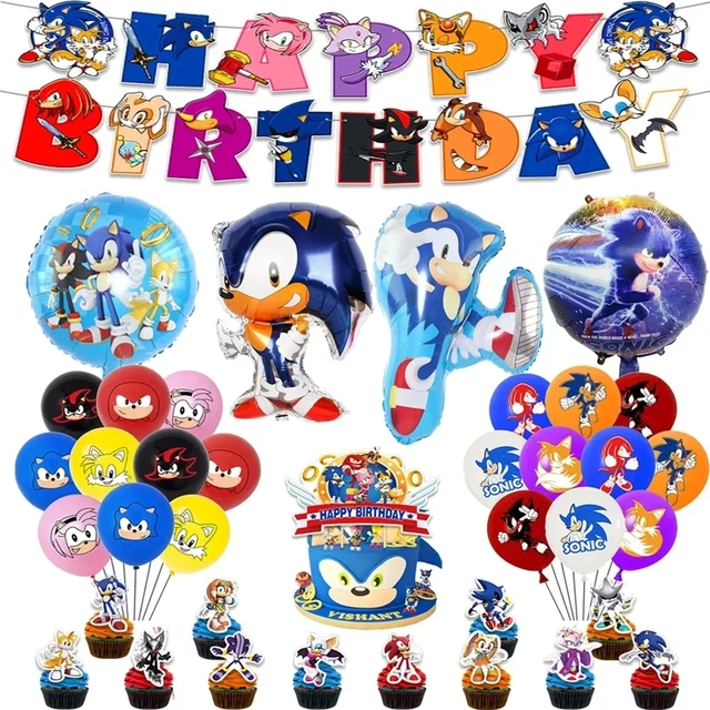 Buy Sonic Birthday Party Supplies,Happy Birthday Banner - Cake